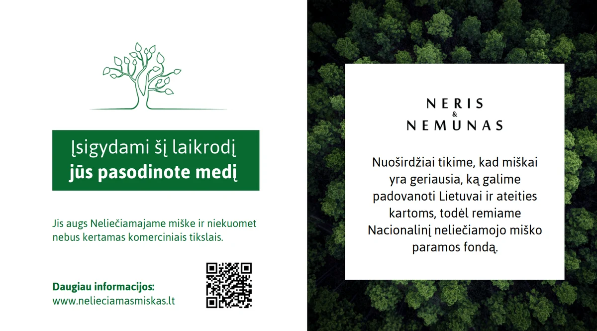Įsigydami šį laikrodį jūs pasodinote medį
